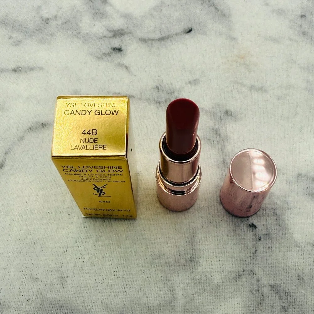 YSL Loveshine Lipstick Set-Silver Pouch, Rosewood Blush &Nude Lavalliere-4pc-NEW